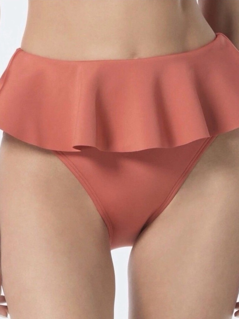 Vince Camuto Coral Ruffle High-Waist Bikini Bottom